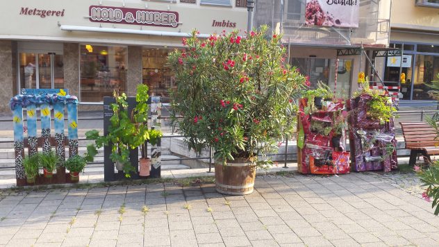 Natur findet Stadt - begrünte Paletten. Foto: Carola Weber-Schlak 2018