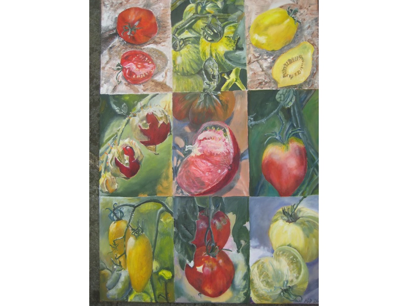 Hanne Lebram-Daumerlang: Tomatensorten (Öl)
