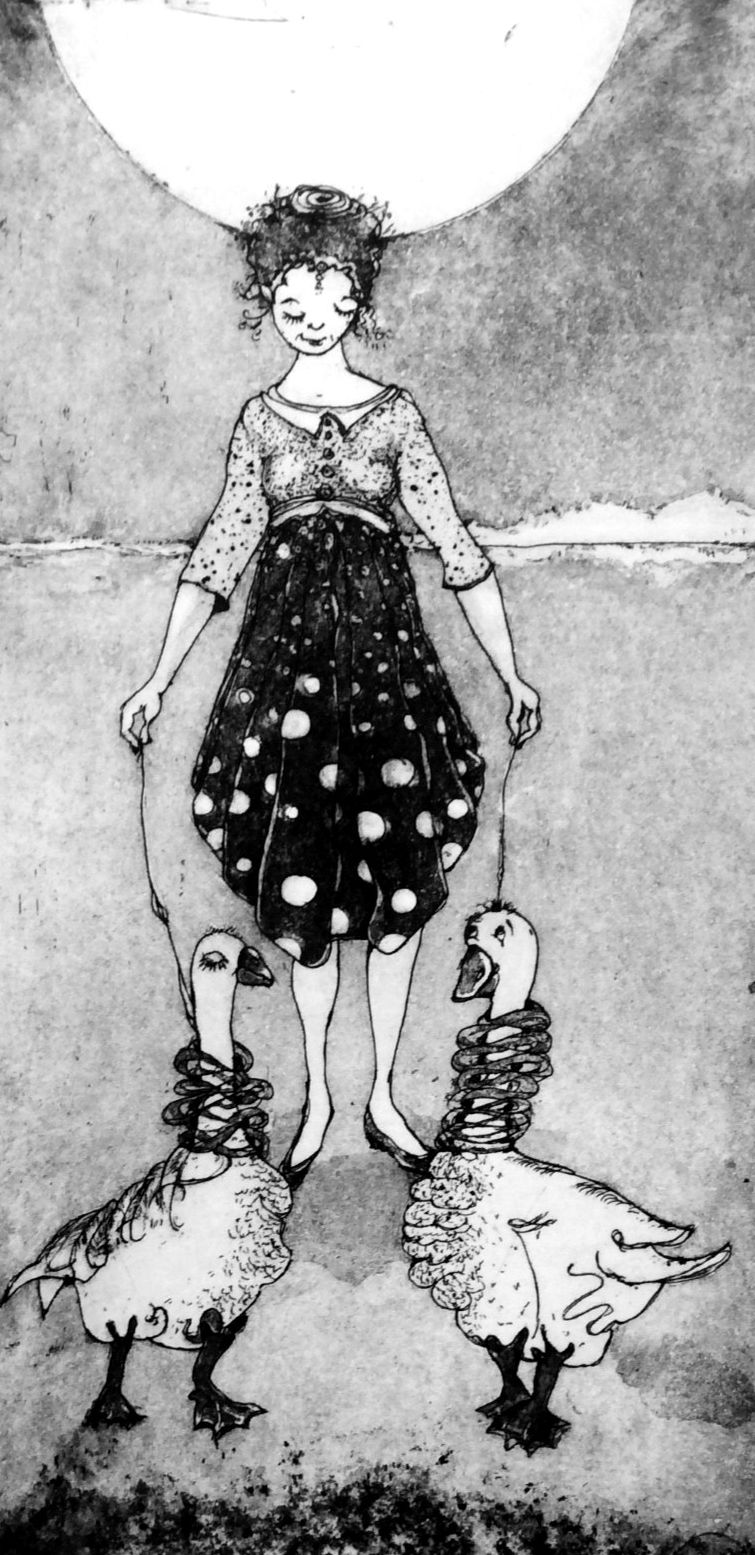 Eva Baumgartl: GANS & GARNICHT, Aquatinta