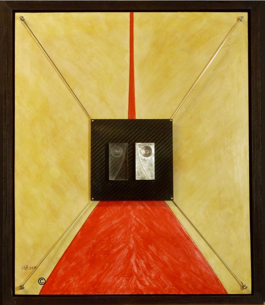 Werner Riegel: Übereinkunft (2011) Gips, Al, PMMA, Carbon, Stahl