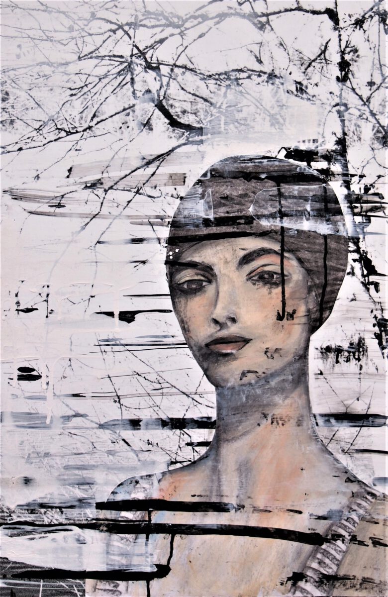 Alexandra Gebhart: Alma. Acryl auf Fotografie 50x70