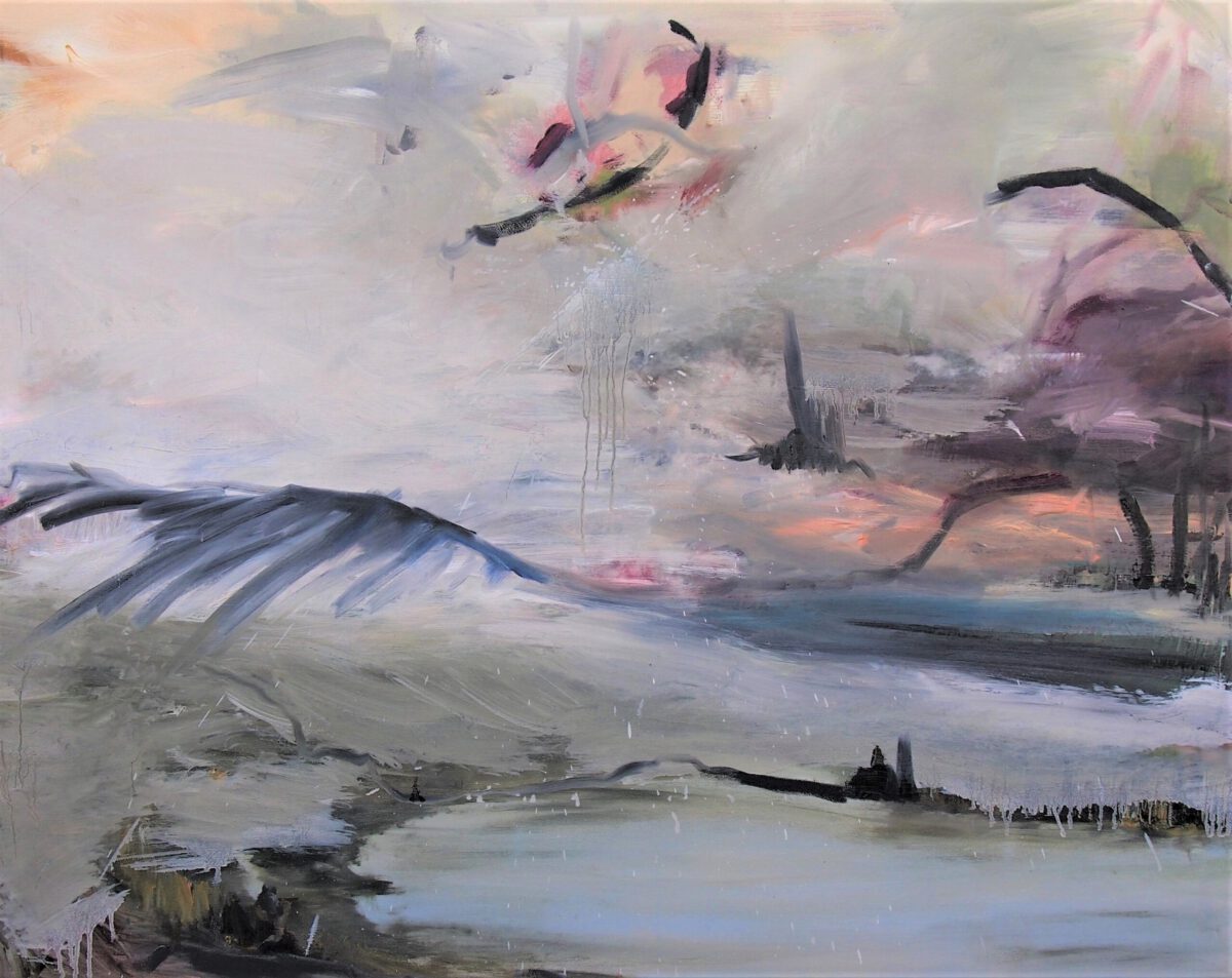 Alexandra Gebhart: Sturm zieht auf. Oel auf Leinwand 80x100