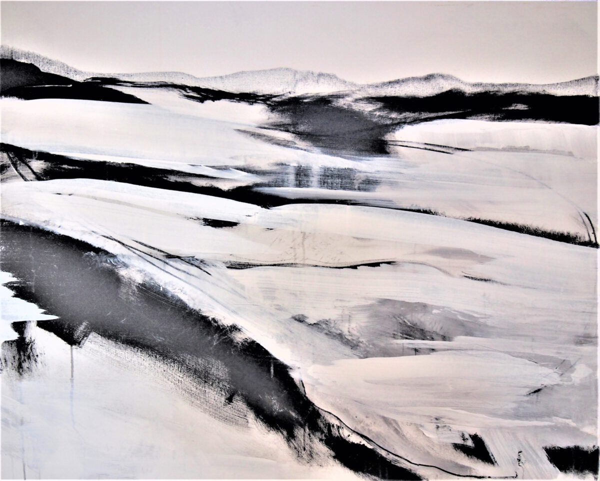 Alexandra Gebhart: Allein. Oel auf Leinwand 80x100
