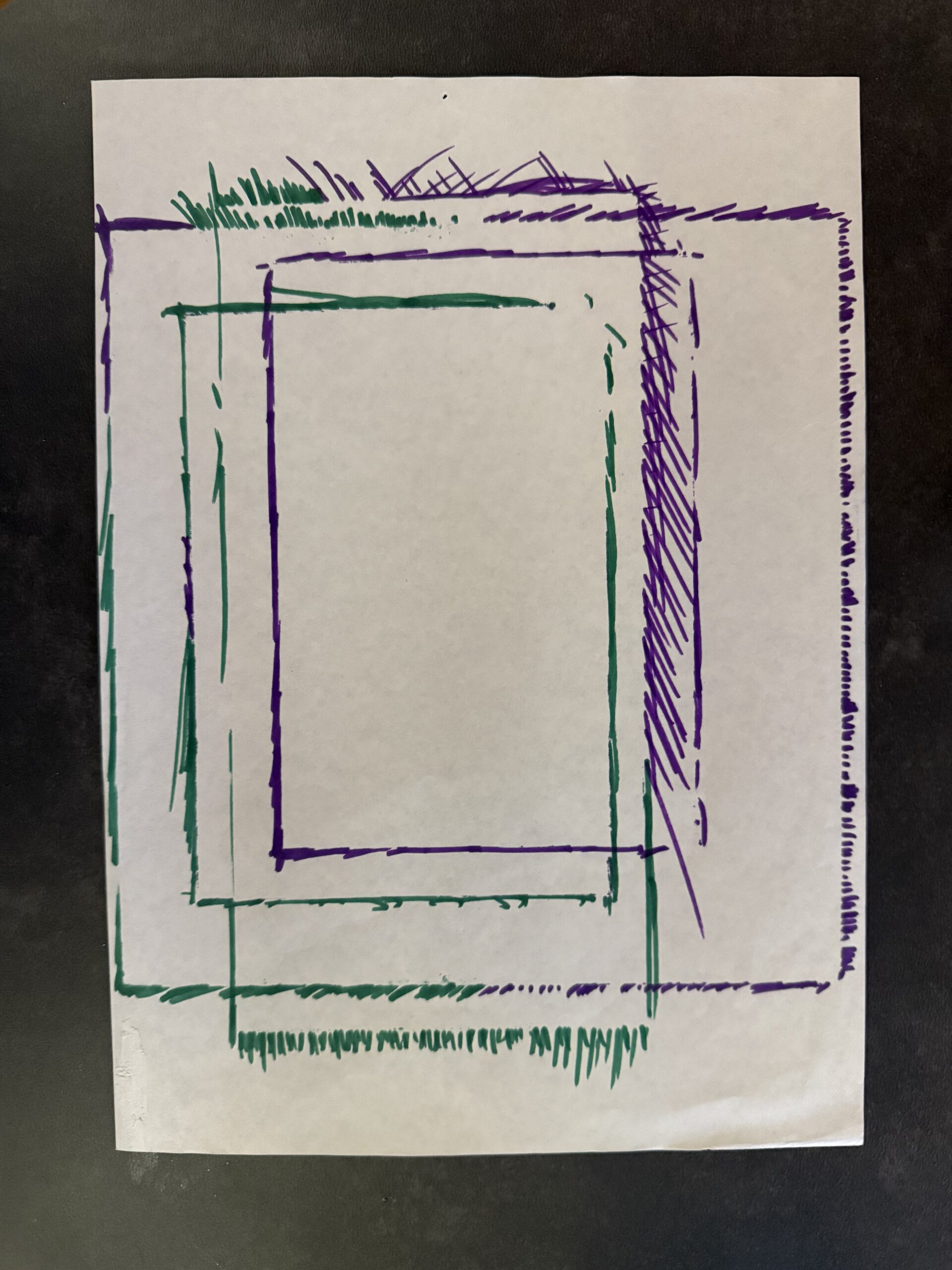 Randerscheinung, Filzschreiber auf Papier