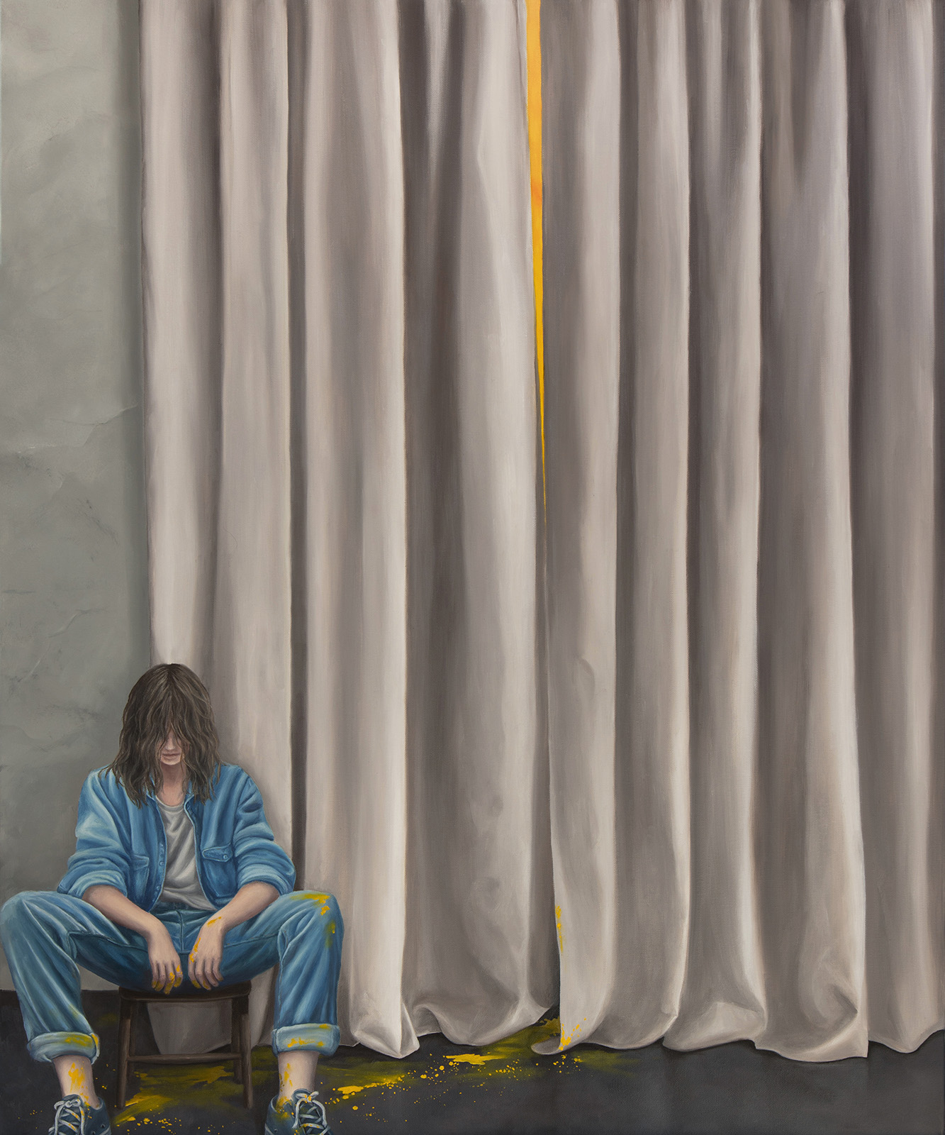 Ulrike Hüppeler: Artist-on-Strike_100x80_Oel-auf-Leinwand