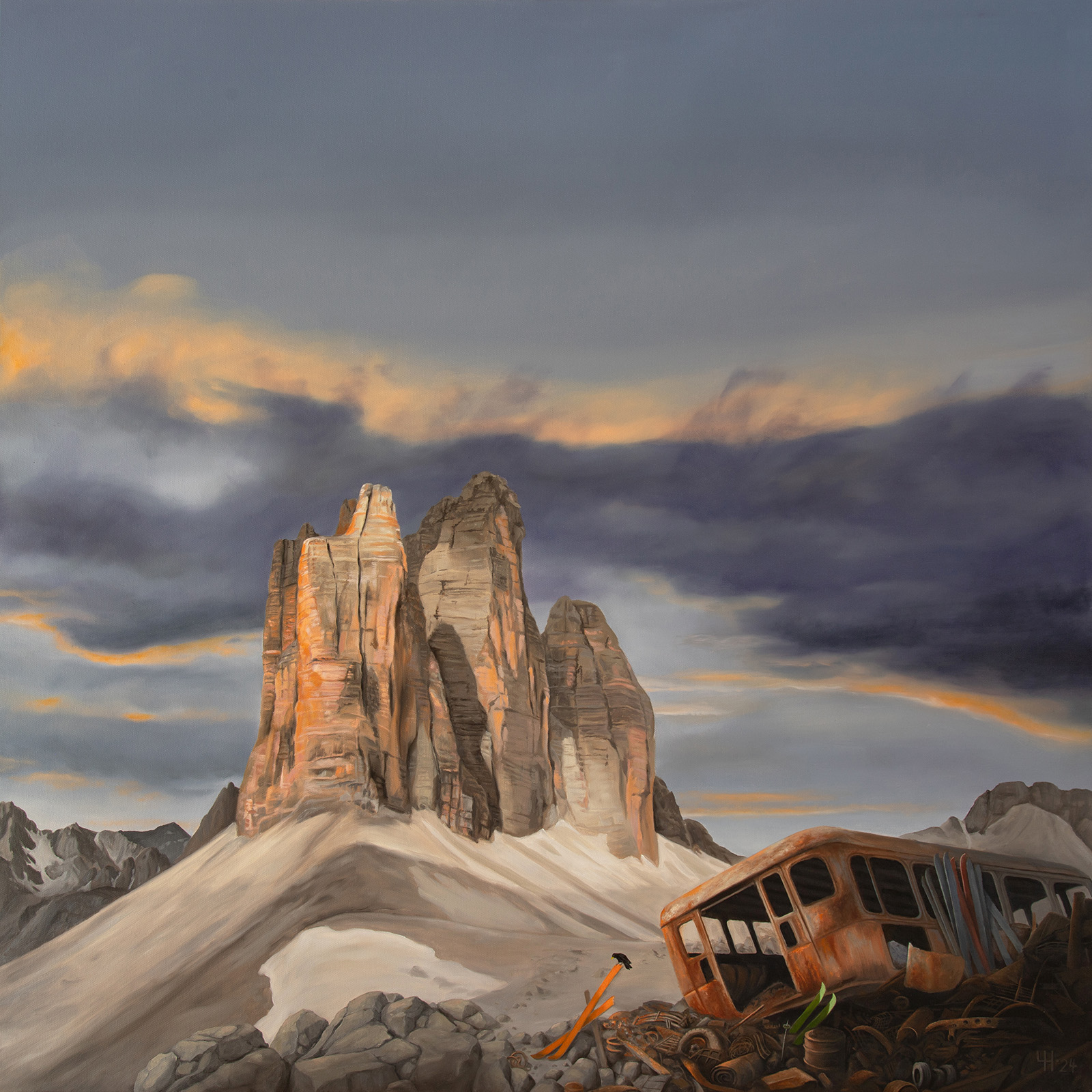 Ulrike Hüppeler: Januar-2048_100x100_Oel-auf-Leinwand