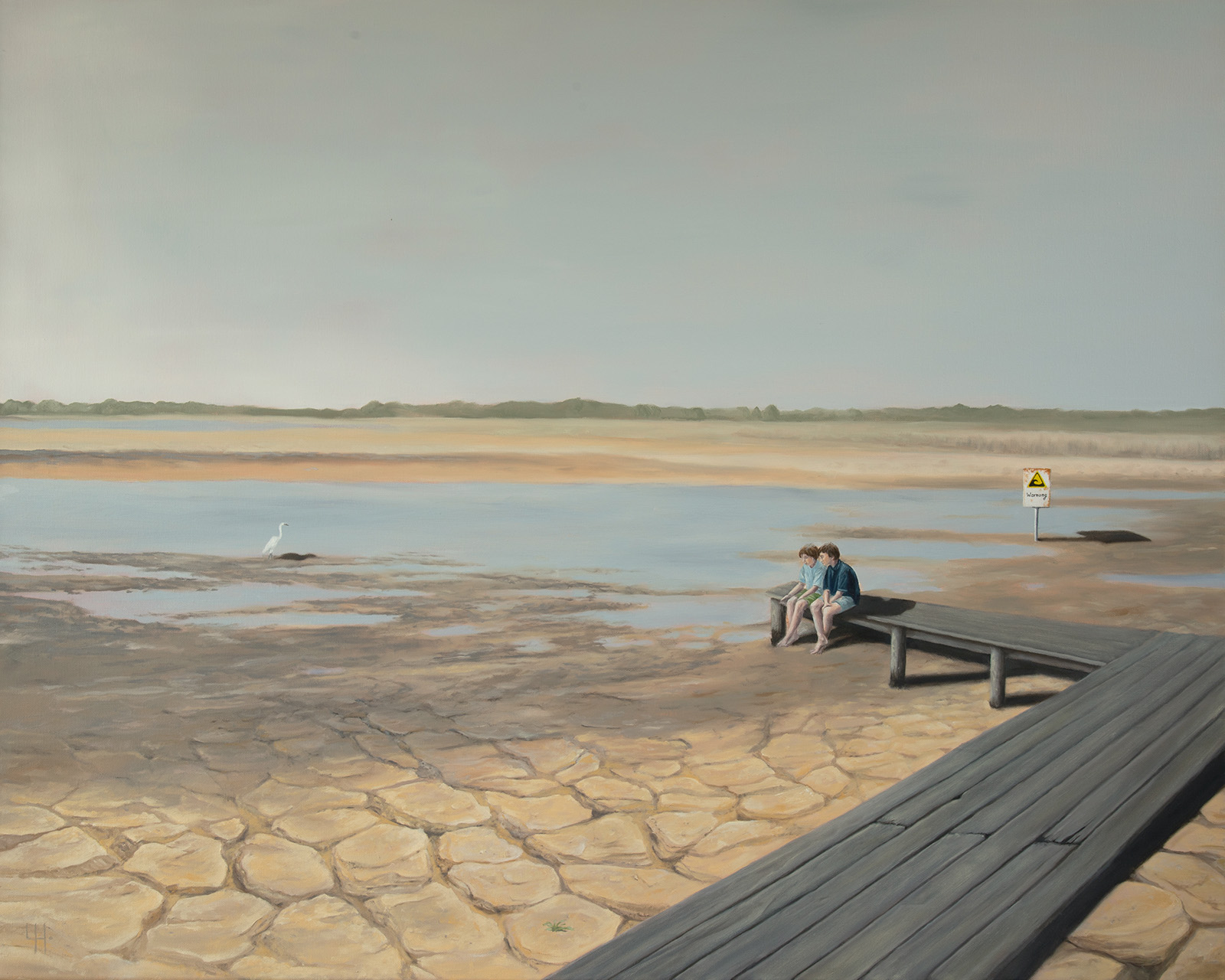 Ulrike Hüppeler: Trockenschwimmer_80x100_Oel-auf-Leinwand